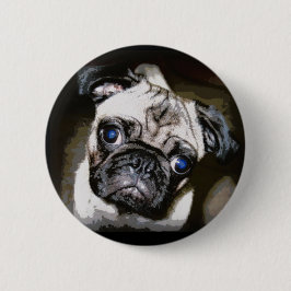 berömvärd pug ansikte knapp