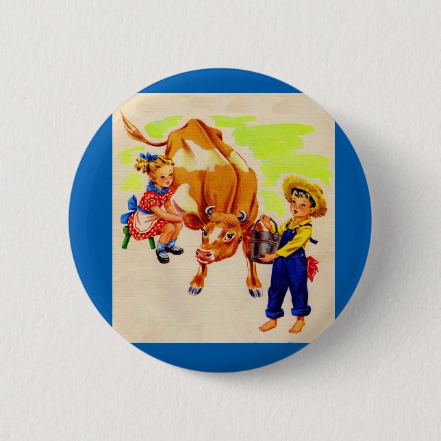 berömvärda barn med den goda kon knapp (Framsida)