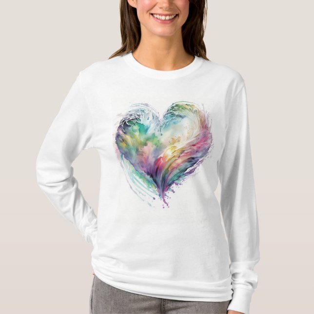 Beröringspresentation för regnbåge t shirt (Framsida)