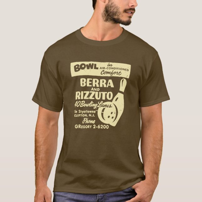 BERRA AND RIZZUTO BOWLING LANES T SHIRT (Framsida)