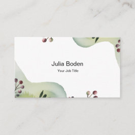 Berries and Branches Watercolor Minimalist Visitkort