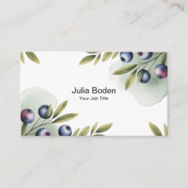 Berries and Branches Watercolor Splash Visitkort