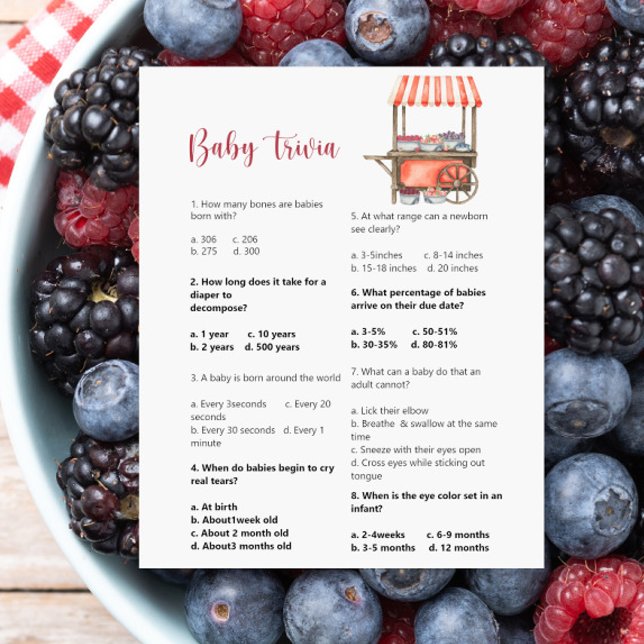 Berries baby shower Baby Trivia Game (Skapare uppladdad)