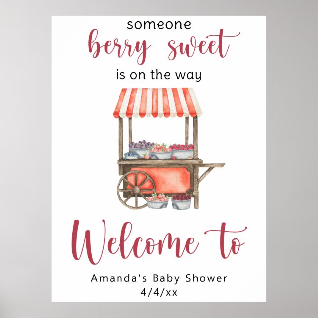 Berries Baby shower Poster (Framsidan)