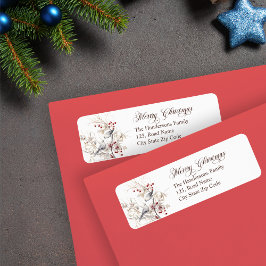 Berries Birds God jul Returadress Returadress Etikett