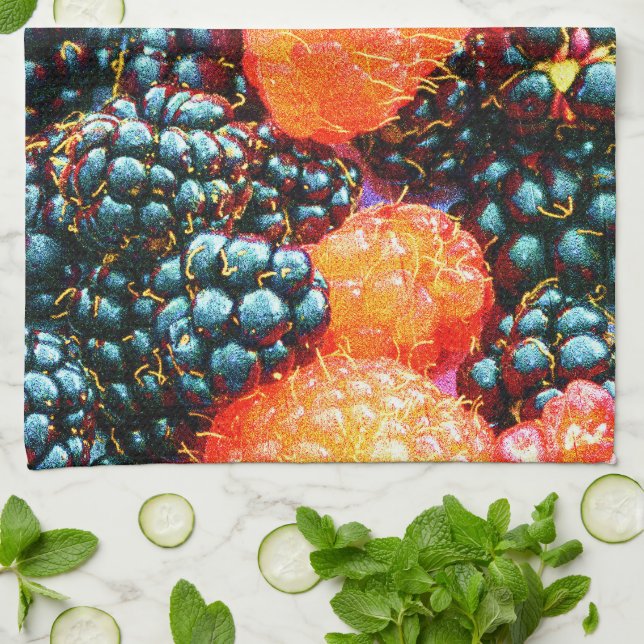 "Berries blandning" Cute Photo. Köp nu Kökshandduk (Vikta)