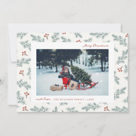 Berries botaniskt Helgdag Card Julkort