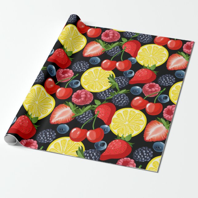Berries & Citrus Delight Presentpapper (Utrullad)