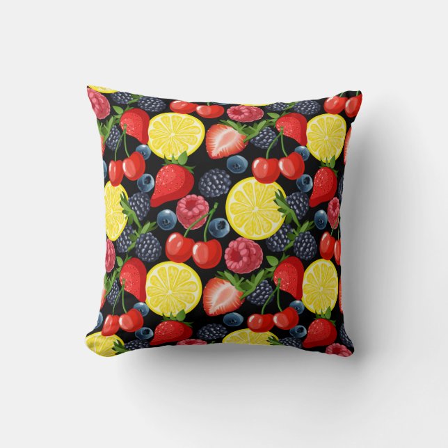 Berries & Citrus Slices Kudde (Framsida)