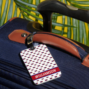 Berries Fruit Mönster Red Blue Personalize Bagagebricka