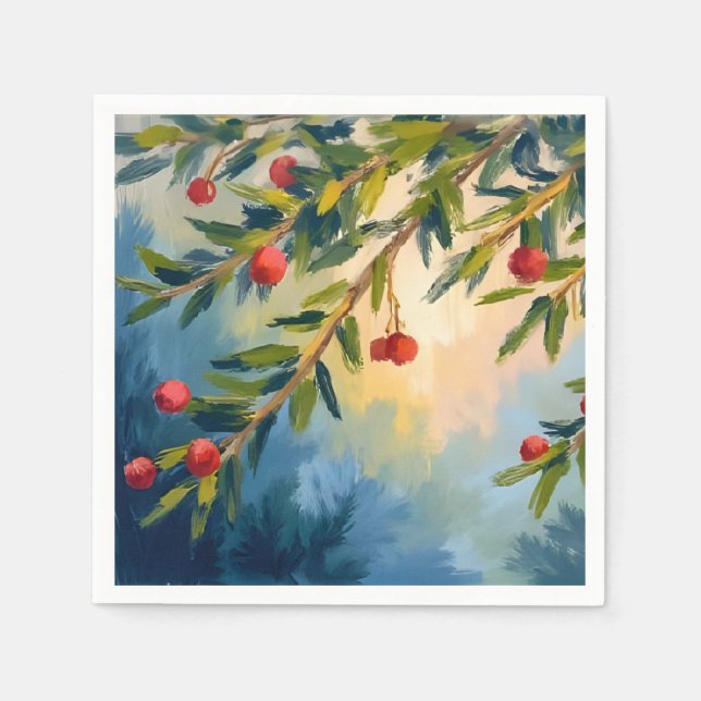 Berries & Greenery | Merry Christmas Pappersservett (Framsidan)