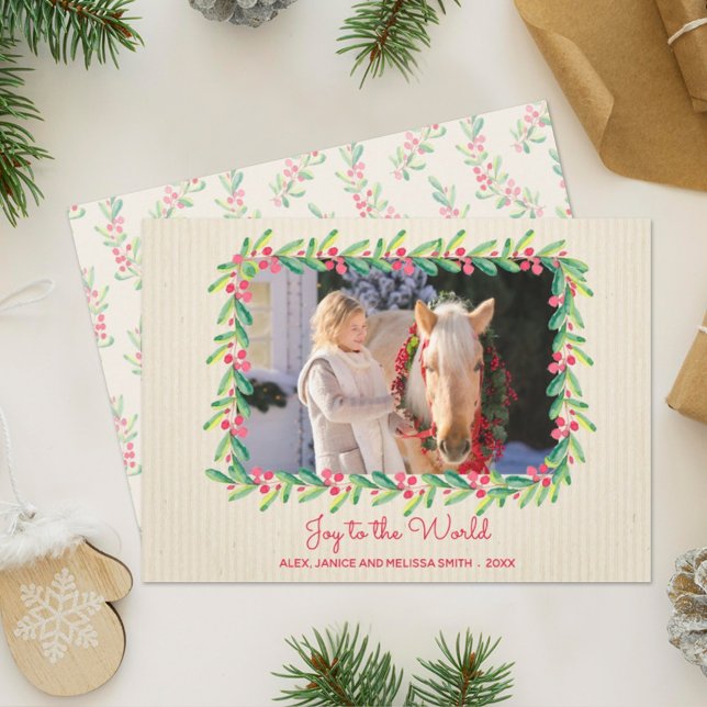 Berries Greenery Wandejul Photo Julkort (Skapare uppladdad)