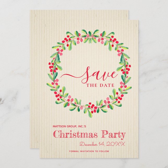 Berries Greenery Wandey Spara datumet (Fram/baksida)