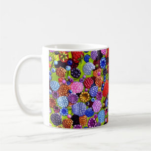Berries Jordgubbär blåbär Raspbär Kaffemugg