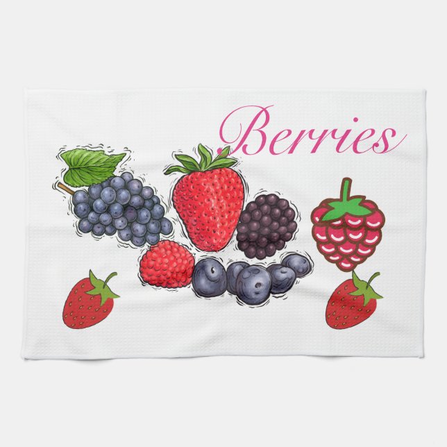 Berries Kitchen Towels Kökshandduk (Horisontell)