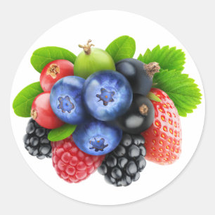 Berries mix runt klistermärke