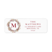 Berries Monogram Helgdag Returadress