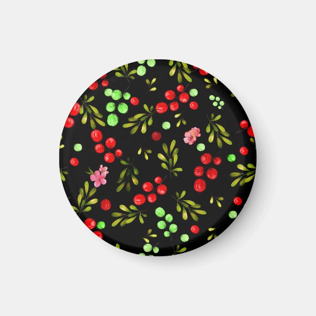 Berries Mönster Magnet (Framsidan)
