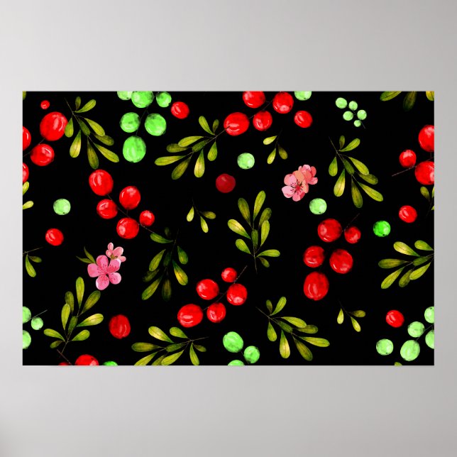 Berries Mönster Poster (Framsidan)