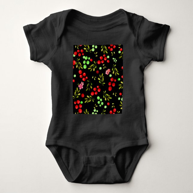 Berries Mönster T Shirt (Framsida)