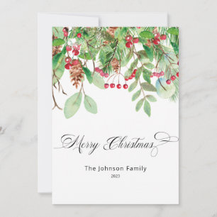 Berries och Grey jul-Helgdag Card Inbjudningar