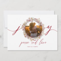 Berries och Joy Helgdag Photo Card