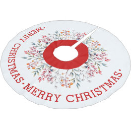 Berries och löv Red jul helgdag Julgransmatta Borstad Polyester