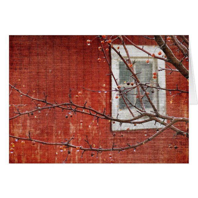 Berries och Red Barn Hälsningskort (Framsidan Horizontal)