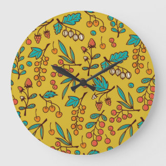 Berries på grenar, sömlös natur mönster. stor klocka