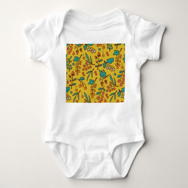 Berries på grenar, sömlös natur mönster. t shirt (Framsida)