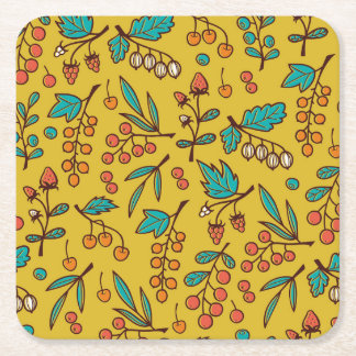 Berries på grenar, sömlös natur mönster. underlägg papper kvadrat