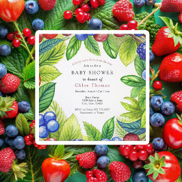 Berries Strawberry Berry Sweet Baby Shower Inbjudningar
