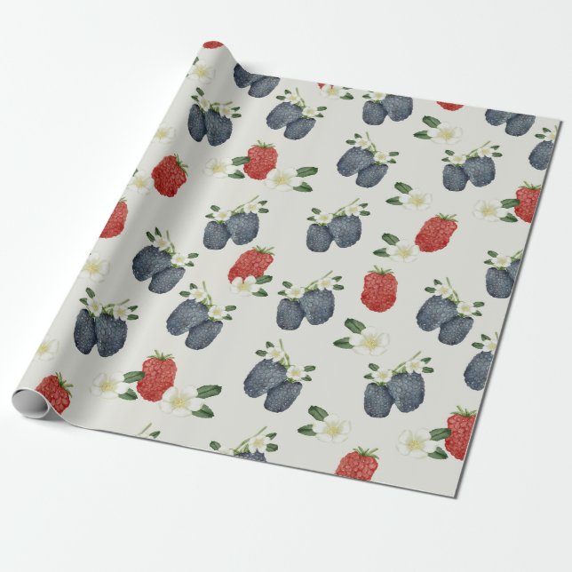 Berries Wrapping Papper Presentpapper (Utrullad)