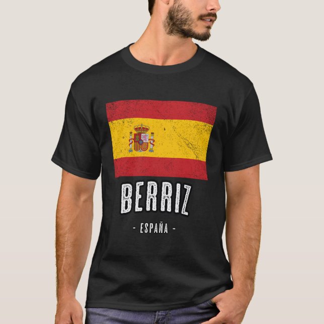 Berriz Spanien Es Flagga City Bandera Ropa T Shirt (Framsida)