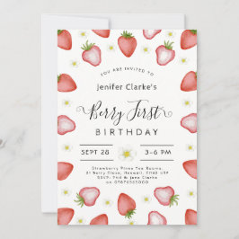 Berry 1:a födelsedag, första födelsedag för flicka inbjudningar