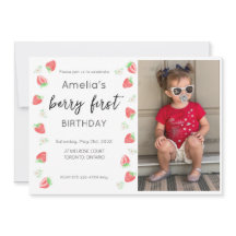 Berry 1:a födelsedag fotoinbjudan