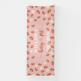 Berry 1:a födelsedag Jordgubbe - äck Banner