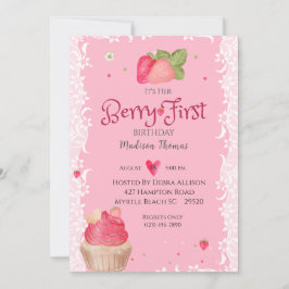 Berry 1:a födelsedag Jordgubbspartiets inbjudan