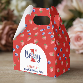 Berry 1:a födelsedag Party Strawberry Blueberry Re Presentaskar