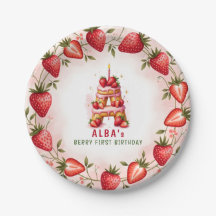 Berry 1:a födelsedag Plate Brev A Cake Design