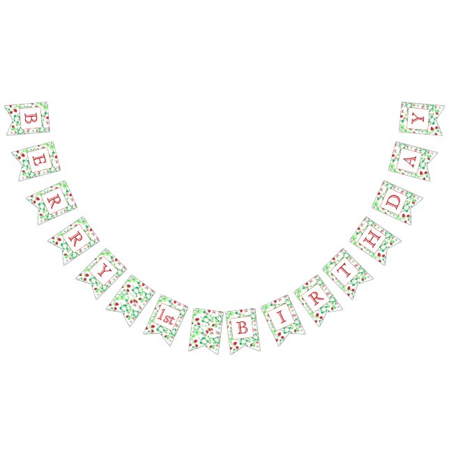 Berry 1:a födelsedag vimplar (Alla)