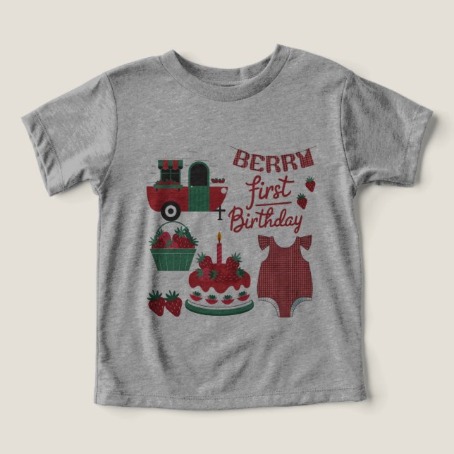 Berry 1st Birthday T-Shirt (Design Framsida)