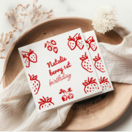 Berry 1st Hand plockade Strawberry Girl Roligt Bir Pappersservett