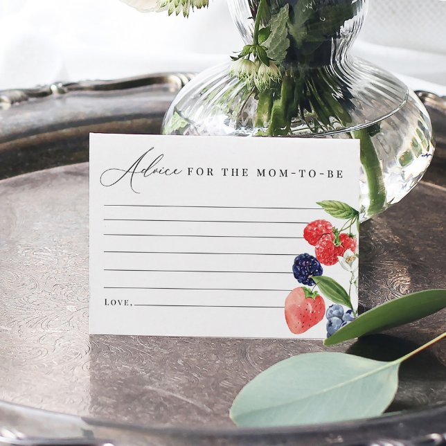 Berry Baby Shower Advice Card Berry Sweet Tack Kort (Skapare uppladdad)