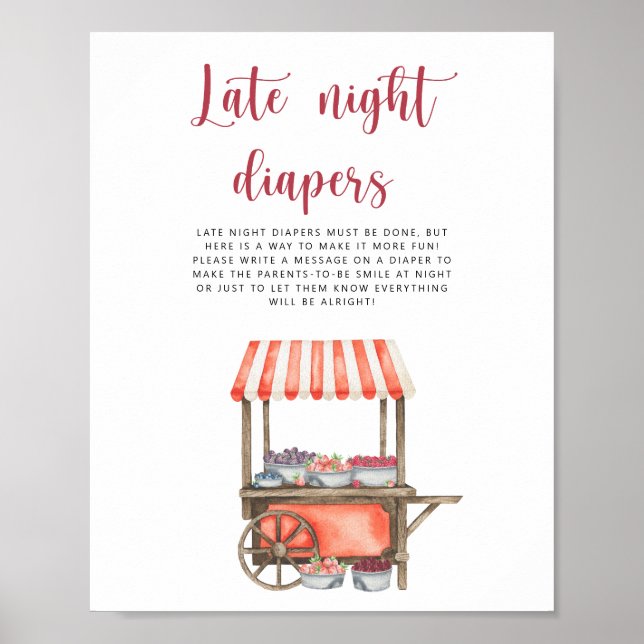 Berry baby shower Late night diapers game  Poster (Framsidan)