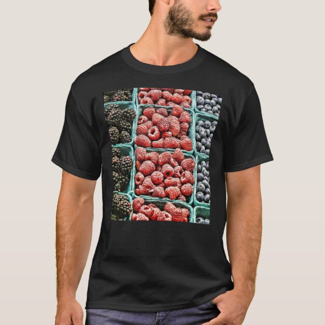 Berry Berries Blackberry Raspberry Blueberry Baske T Shirt (Framsida)