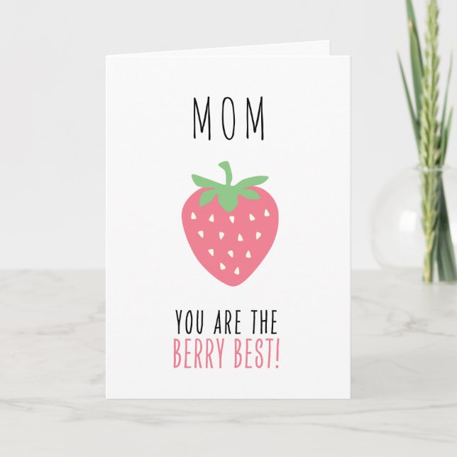 Berry Best Mamma Strawberry Mors dag Card Kort (Framsida)