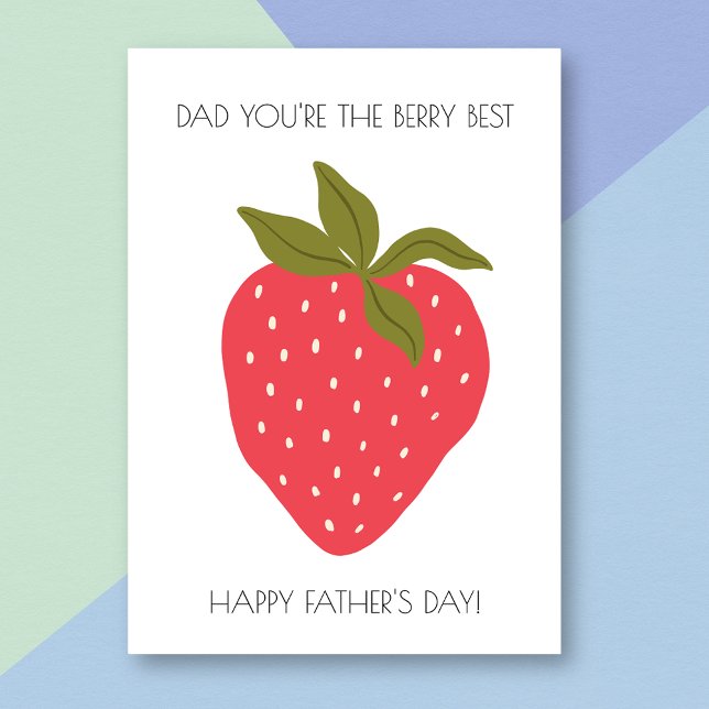 Berry Best Pappa Funny Strawberry Fars dag Card Kort (Skapare uppladdad)