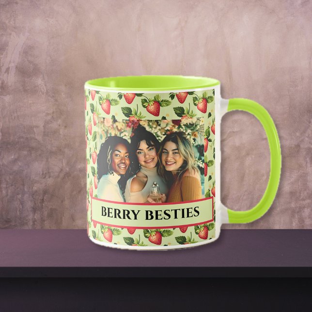 Berry Besties Grönt och Red Friends Photo Mugg (Berry Besties Green and Red Friends Photo Mug)