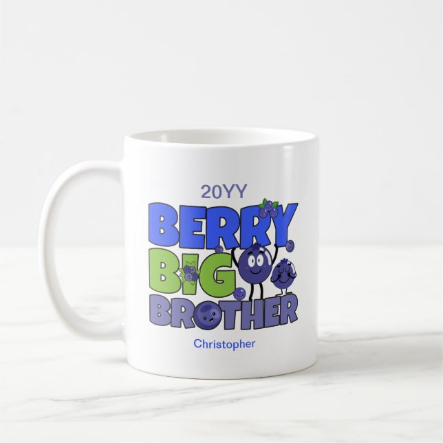 Berry Big Brother - Syskon Blueberry Pun Kaffemugg (Vänster)